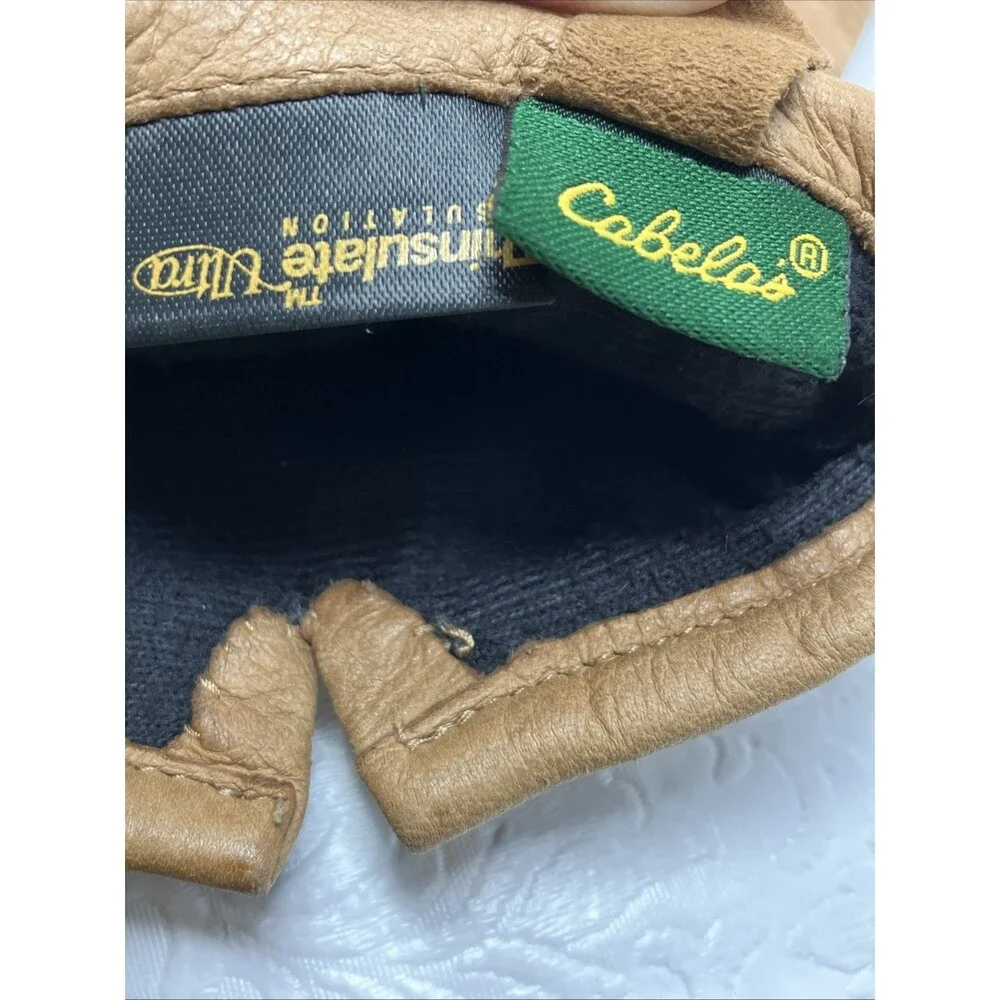 Cabela's Leather Driving Gloves Insulated Thinsulate Womens S Brown